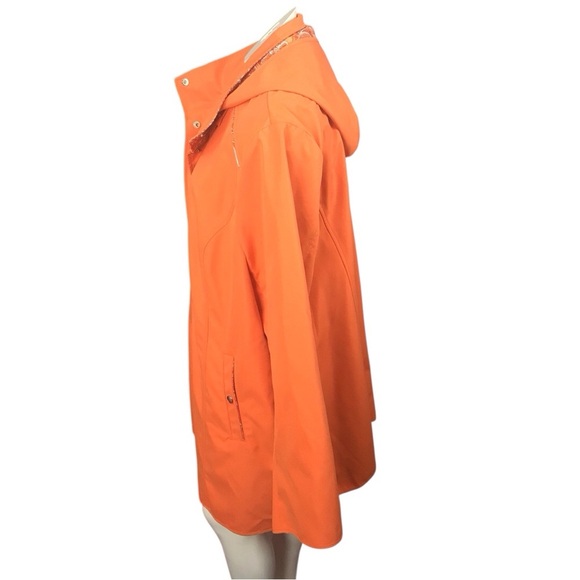 Dennis Basso Orange Trench Coat with Notched Lapels  size 2X - Picture 4 of 6